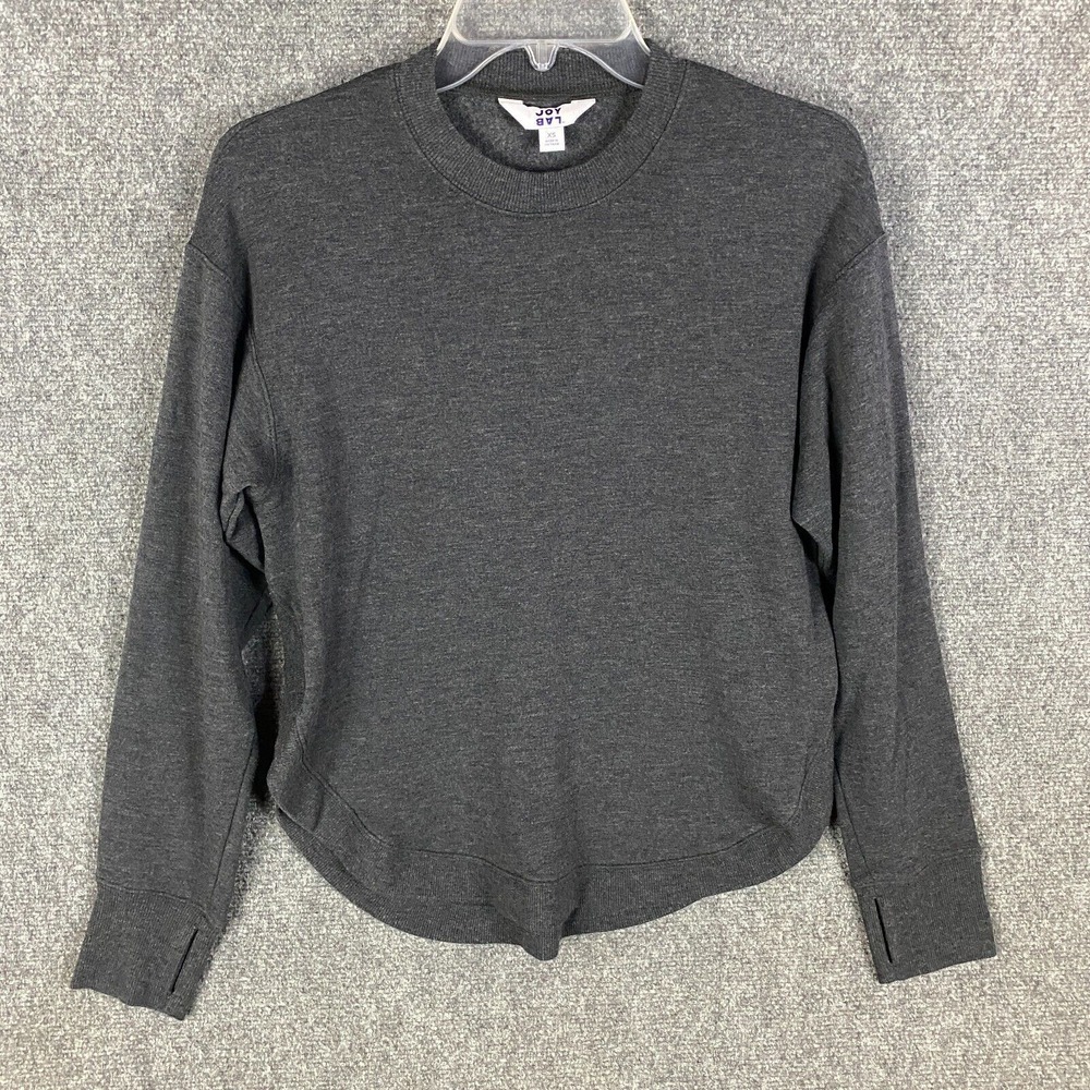 Joy Lab T-Shirt Women's XS Long Sleeve Gray Casual Adults Extra Small
